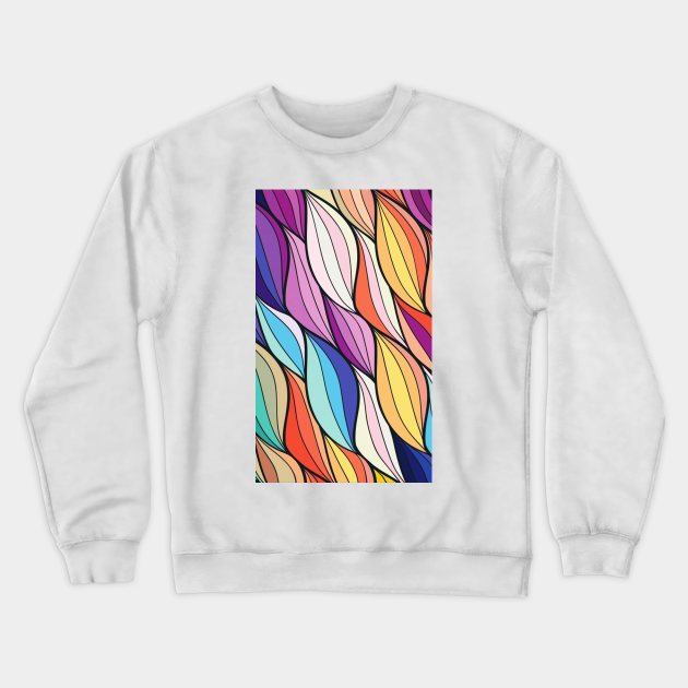 Beautiful Abstract Colorful Leafy Pattern Artwork Crewneck Sweatshirt by Artistic muss